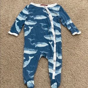 MILKBARN | BAMBOO FOOTED ROMPER IN BLUE WHALE